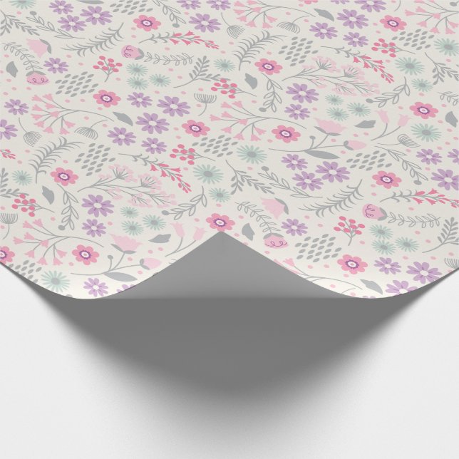 Floral girl wrapping paper (Corner)
