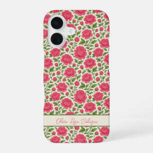 Floral Girly Aesthetic Lush Pink Peonies iPhone 16 Case