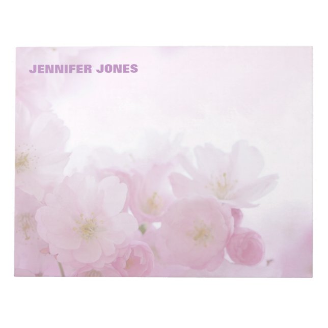 Floral Girly Cute Stylish Modern Professional Notepad (Front)