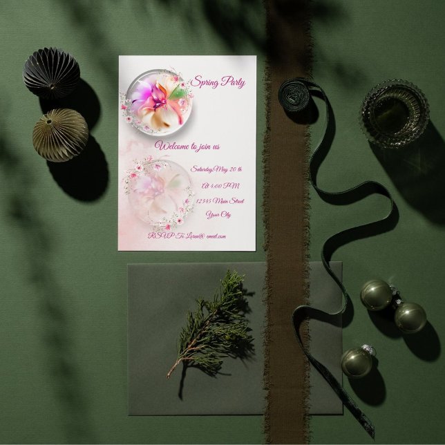 Floral glass orb flat card  (Creator Uploaded)