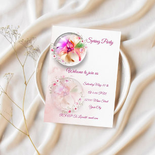 Floral glass orb invitation