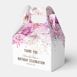 Floral Glitter  Happy Birthday Favour Box