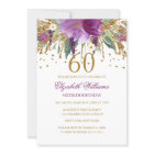 Floral Glitter Sparkling Amethyst 60th Birthday