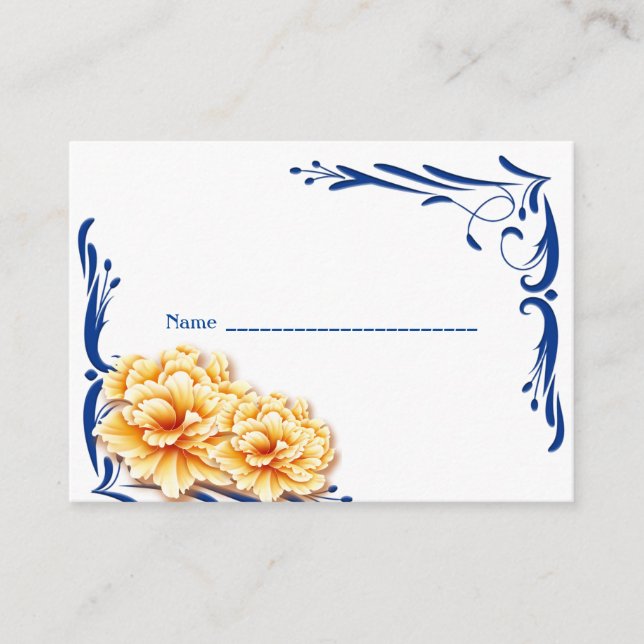 Floral Glow Wedding Name Enclosure Card (Front)