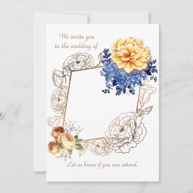 Floral Glow Wedding  Set Invitation  Card (Front)
