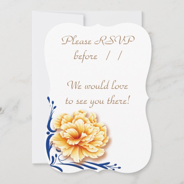 Floral Glow Wedding Set RSVP Card (Front)