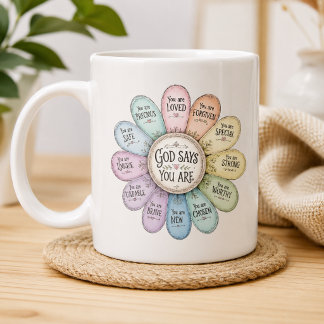 Floral God Says You Are Affirmation Speciality Mug
