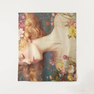 Floral Goddess Vintage Wall Tapestry