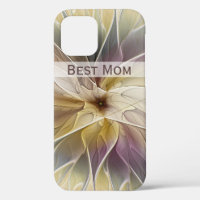 Floral Gold Aubergine Abstract Fractal Best Mum