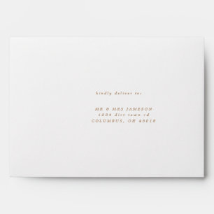 floral gold baby in bloom return address envelope