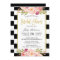Floral Gold Black White Stripes Bridal Shower