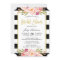 Floral Gold Black White Stripes Bridal Shower