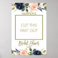Floral Gold Calligraphy Bridal Shower Photo Booth