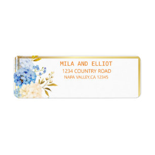 Floral gold elegant label return address label