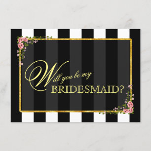 Floral Gold Foil WILL YOU BE MY BRIDESMAID? Invitation