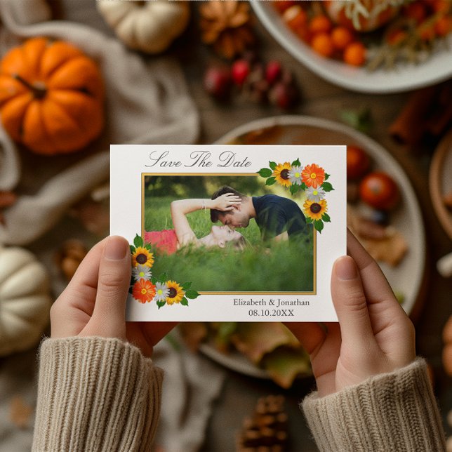 Floral Gold Frame Wedding Save The Date (Creator Uploaded)