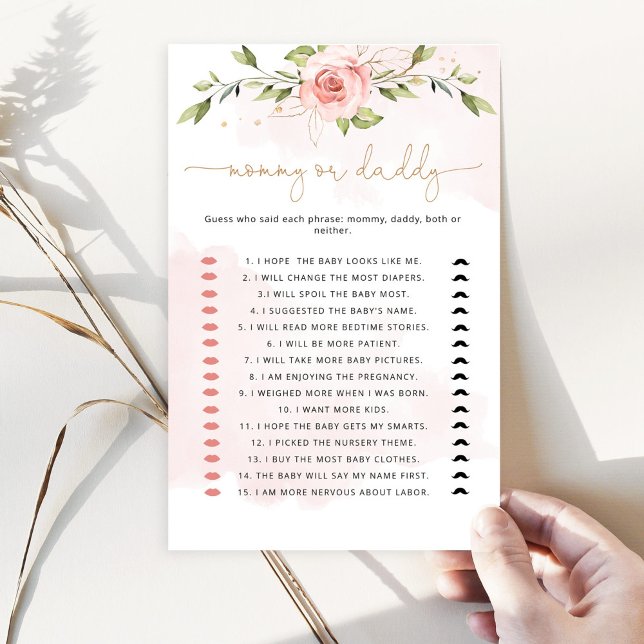 Floral gold Guess Who Said It Mummy or Daddy game (Creator Uploaded)