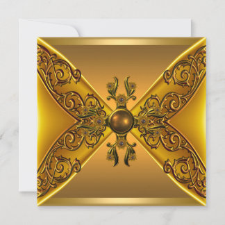 Floral Gold Jewel 50th Birthday Party Invitation