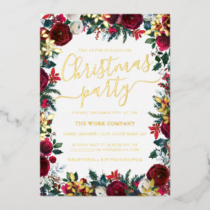 Floral Gold Leaf Corporate Christmas Party