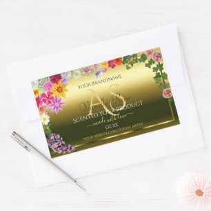 Floral Gold Product Packaging Labels with Monogram