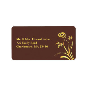 Floral Gold Rings Medium shipping Labels