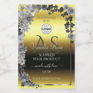 Floral Gold Silver Product Labels Monogram Logo