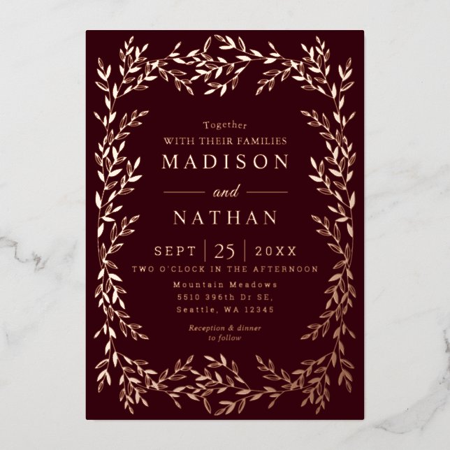 Floral Gold Victorian Wedding (Front)