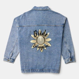 Floral Golden Daisy Bride Wedding Gift Denim Jacket