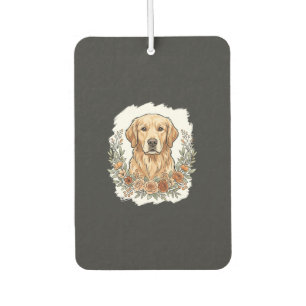 Floral Golden Retriever Sublimation Car Air Freshener