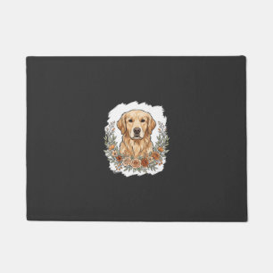 Floral Golden Retriever Sublimation Doormat
