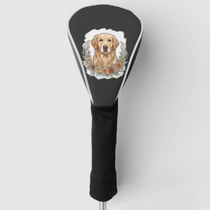 Floral Golden Retriever Sublimation Golf Head Cover