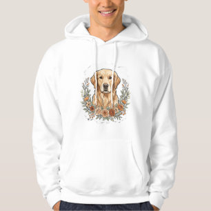 Floral Golden Retriever Sublimation Hoodie