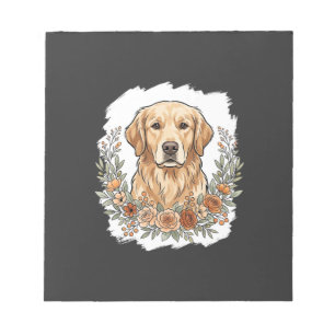 Floral Golden Retriever Sublimation Notepad