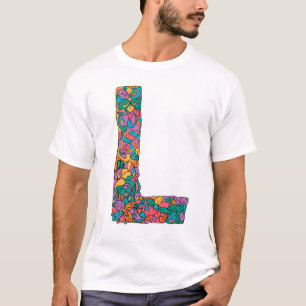Floral golden - The letter L T-Shirt