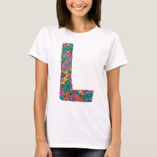 Floral golden - The letter L T-Shirt