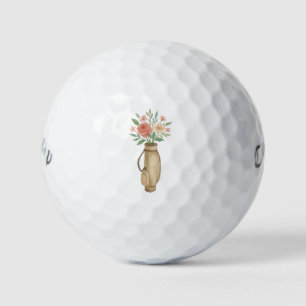 Floral Golf Bag with Flowers Golf Course Wedding Balls