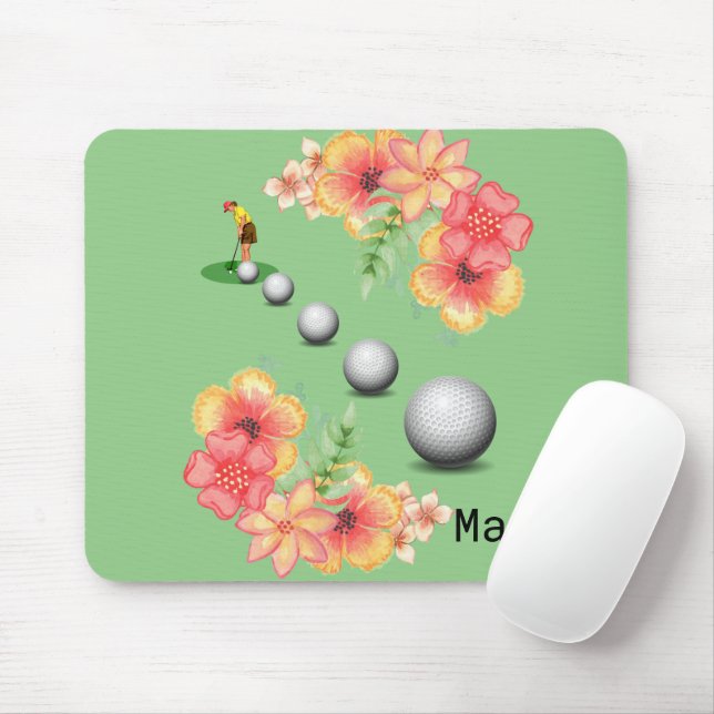 Floral Golfer Balls Mouse Pad! Mouse Pad (With Mouse)