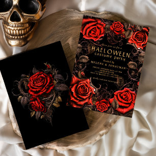 Floral Gothic Adult Halloween Costume Party Invitation