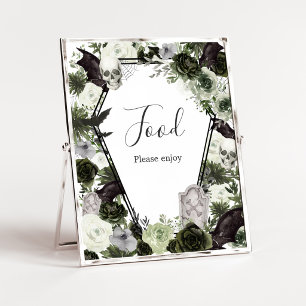 Floral Gothic Baby Shower Food Sign