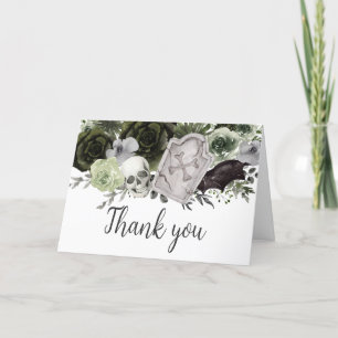 Floral Gothic Baby Shower Thank You Card
