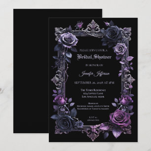 Floral Gothic Halloween Bridal Shower invitation