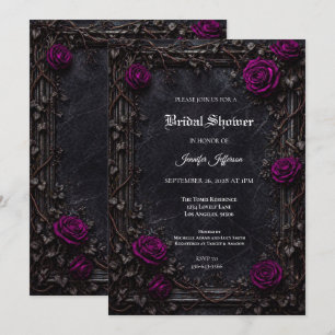 Floral Gothic Halloween Bridal Shower invitation
