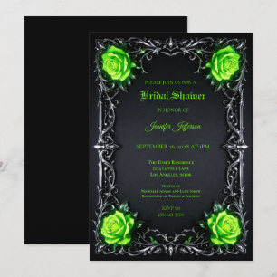 Floral Gothic Halloween Bridal Shower invitation