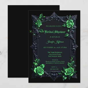 Floral Gothic Halloween Bridal Shower invitation