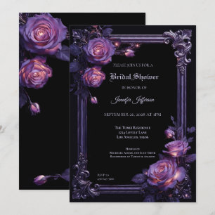 Floral Gothic Halloween Bridal Shower invitation