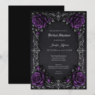 Floral Gothic Halloween Bridal Shower invitation