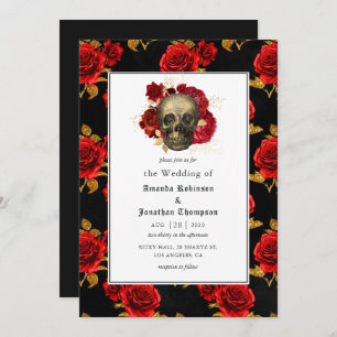 Floral Gothic Wedding Invitation
