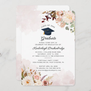 Floral Graduation 2024 Grad Party Invitation