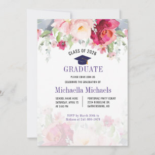 Floral Graduation 2026 Party Invitation
