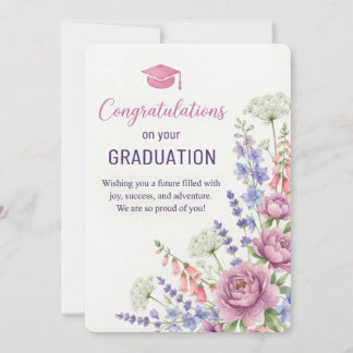 Floral Graduation Card Printable | Congratulations